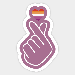 Lesbian Pride Flag Korean Love Sign Sticker